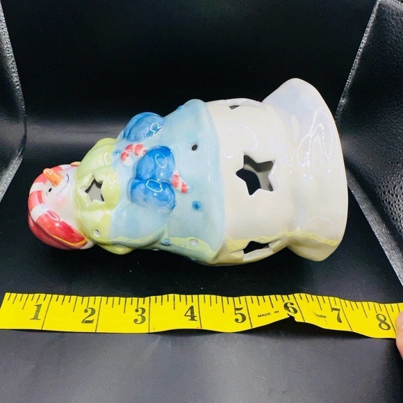 NWT Yankee Candle Christmas Snowman Tea Light Holder 2001 - Picture 6 of 7